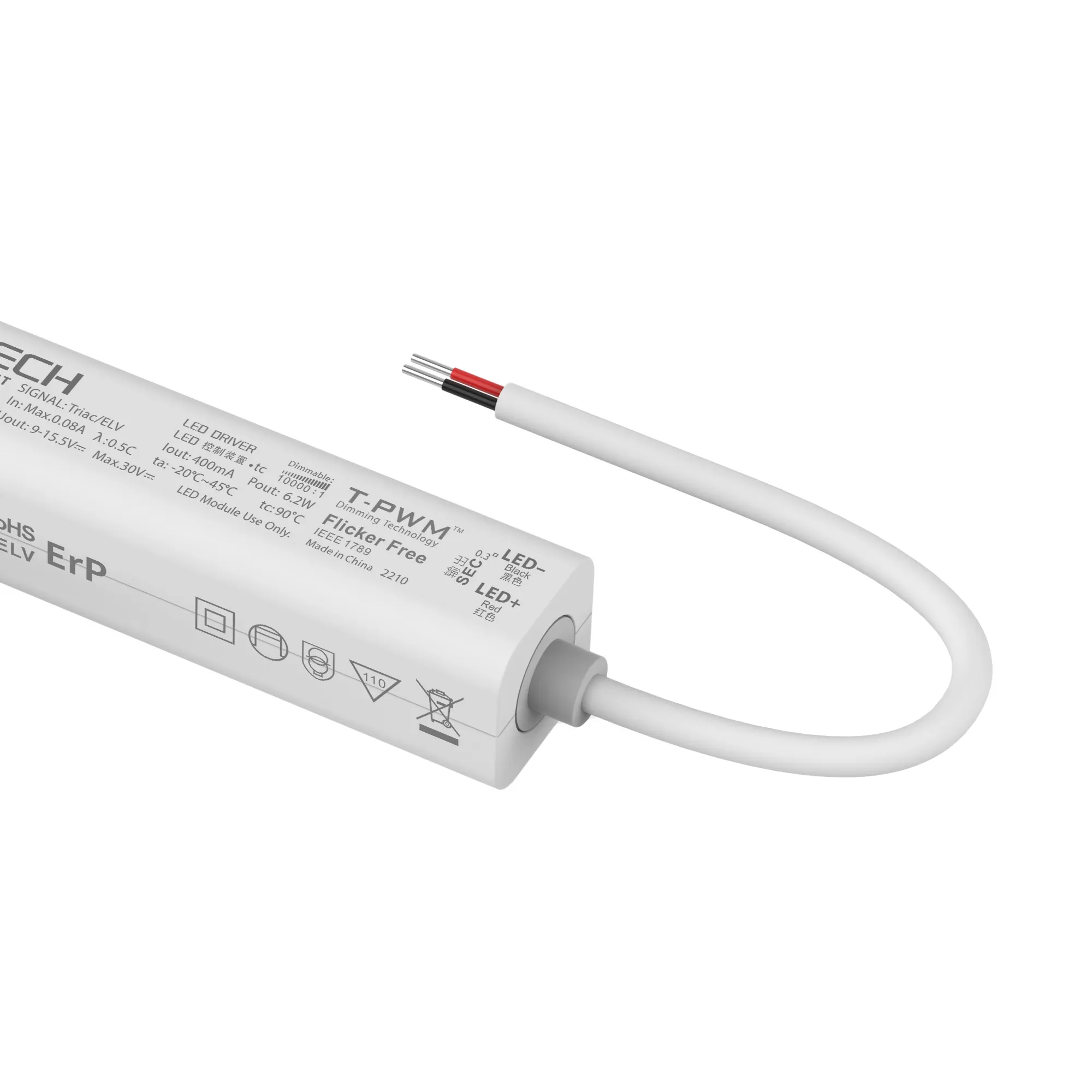 Triac/ELV, PWM,6W, C. Current Dimmable Driver, 400mA, DC:9-42Vdc, EFF>70%, IP20. SE-6-400-G1T  LTECH Triac Constant Current